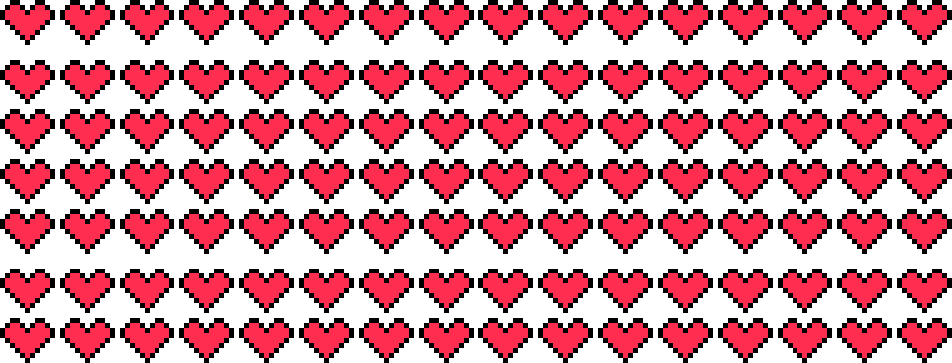 [9664c4] Hearts, lots of pixel hearts