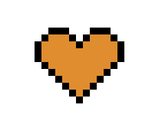 [5cea06] 8-Bit Orange Heart 