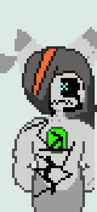 [d8d976] ((Eyes turn the color depending on what human SOUL its feeling right now its patience))  -Glitch