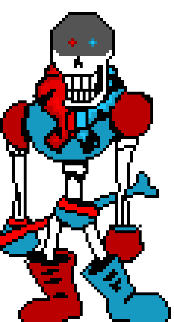 [fc6325] papyrus deflects it then throws the object on to the ground then hits it with the bone he is holding)