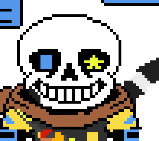 [a82578] (2. Ink, an artistic skeleton who can paint attacks and his a pretty high hp, loves to do art and is a greint companion,-ComicSanz