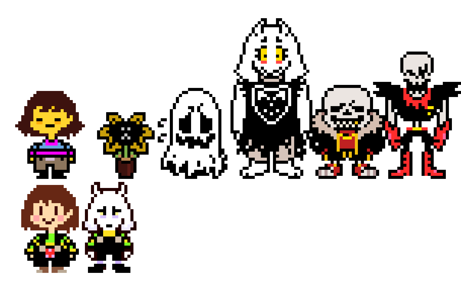 [f16278] UNDERFELL - (mostly) All Main Characters Cast Overworld Sprites