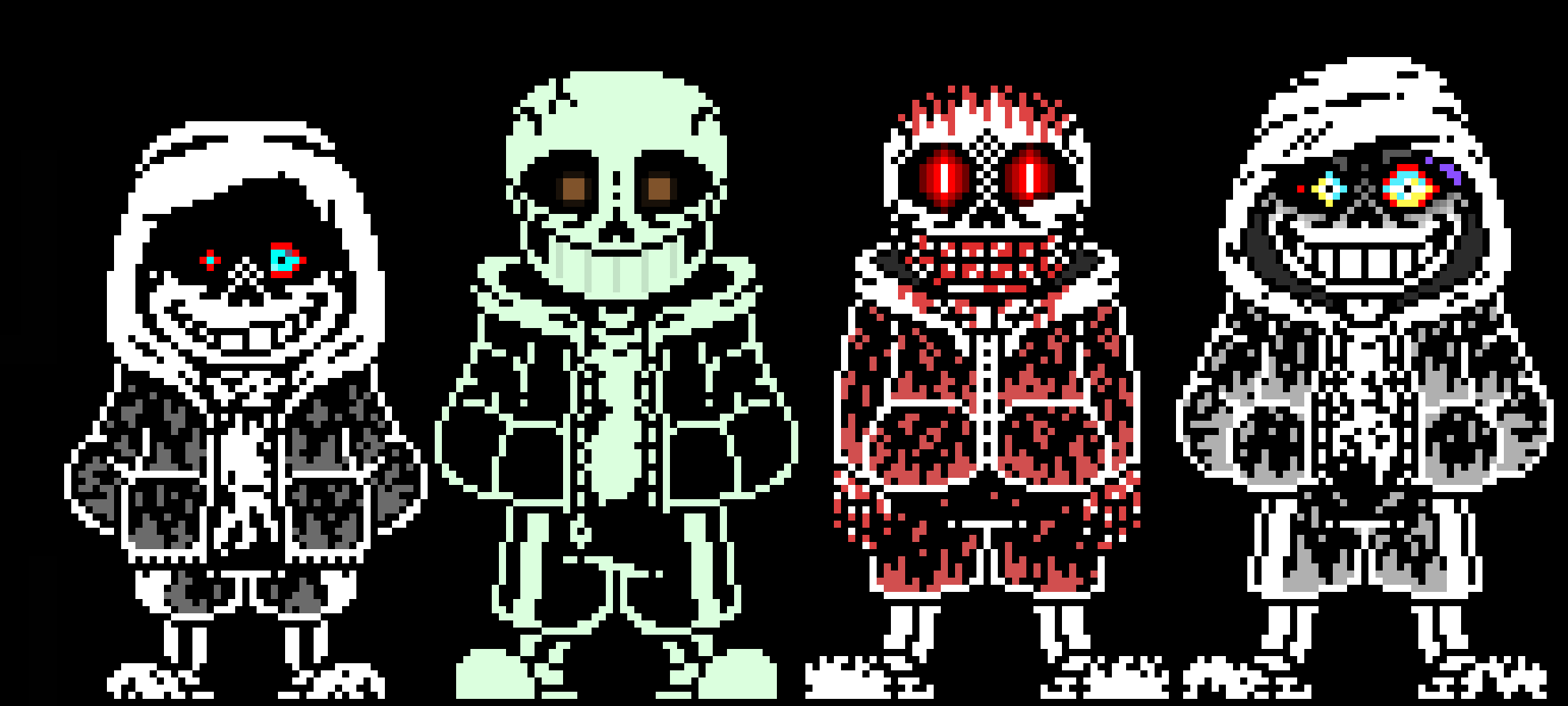 [583245] Four out of eight... Or well- three out of seven cause honestly there is two different Dust Sans'es, but one is phase two in the MTT, so I dunno.....