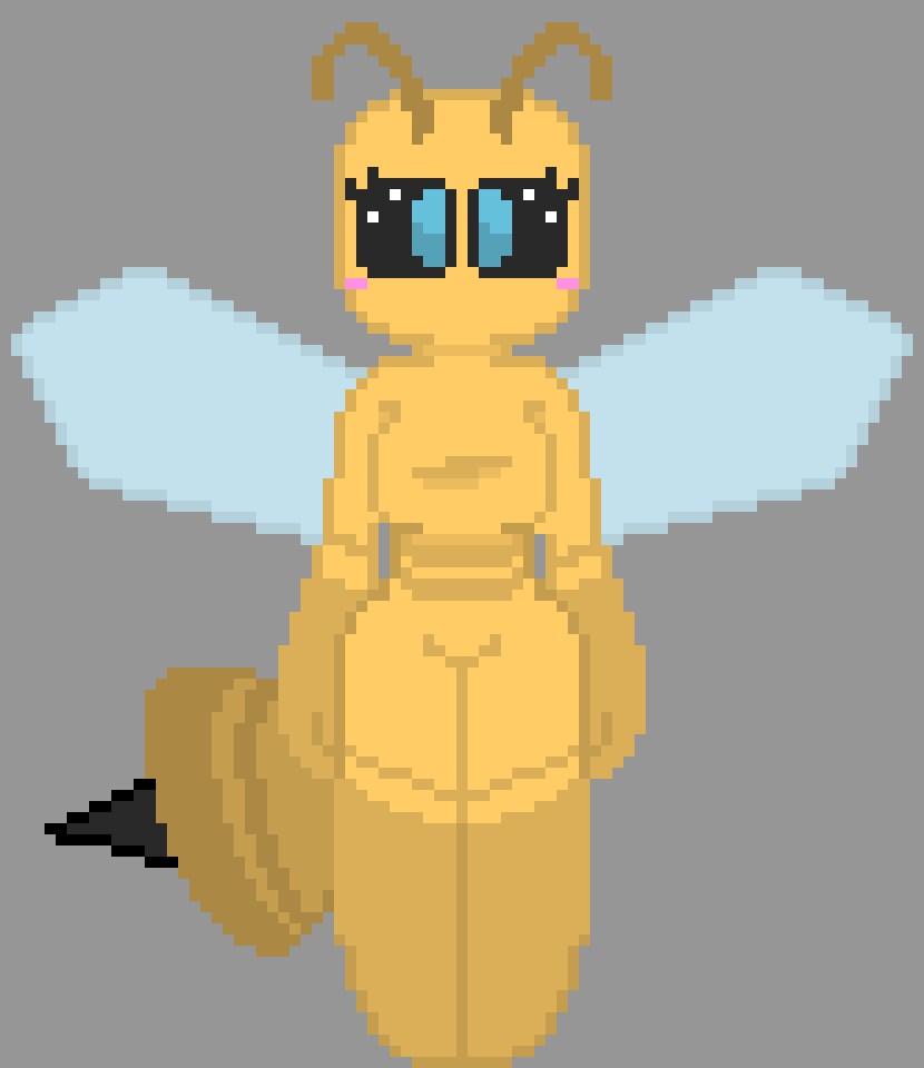 [2d73ea] *Walks over to Evan and Kindly sets a bottle of honey next to him, then walking back to the Hive* -Bee.