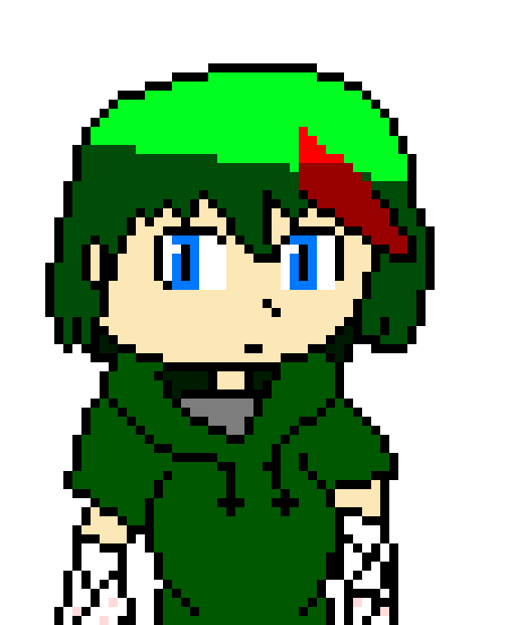 [5b2f3e] -stretches and just stands in front of the huge gap in the forest with the glowing cliff-