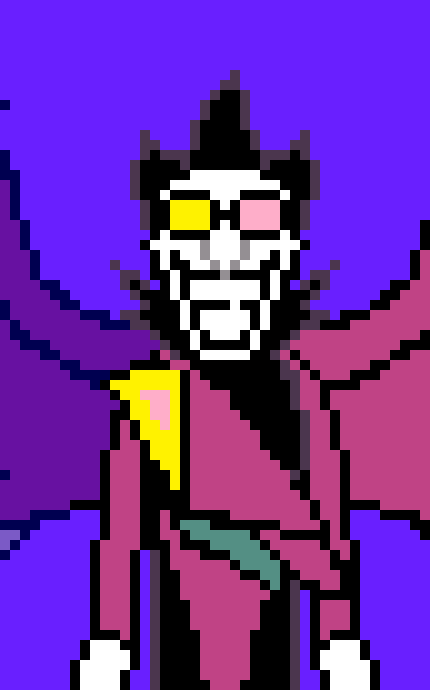 [2ef55a] Spamton-*Sits down to eat KROMER*