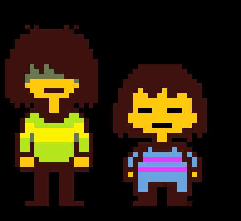 [752d84] Horribly Symmetrical Kris and Frisk Sprites