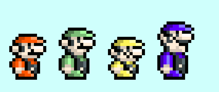 [1cc751] SUPER MARIO BROS. 3  16 BIT more pixel art coming soon!!!!!!!!!! mario, luigi, wario & waluigi