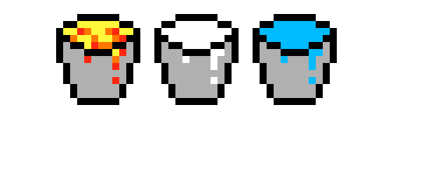 [acbc50] Lava Bucket Milk Bucket Water Bucket