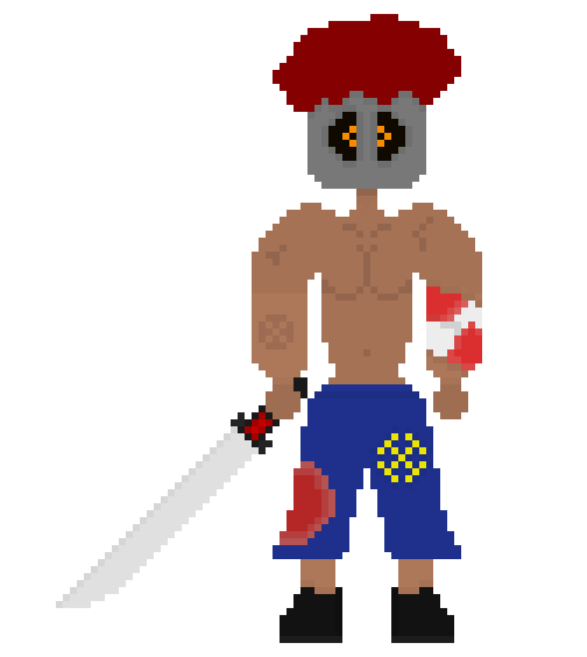 [6310ac] *Smoke covers the sky, screams echo through the forests, and the village roars with fire. His swords tears and cleaves through all it slices, with blood flying and flowing through the sky*