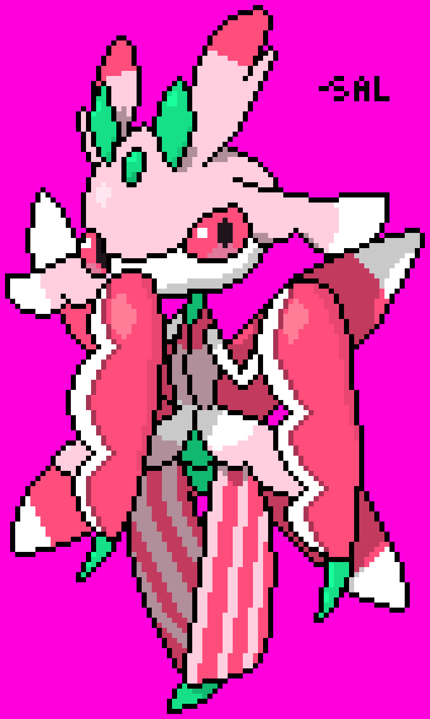 [f7c573] what if i just stayed as this Lurantis pixel art i made a while ago for the rest of the time im here for tonight.