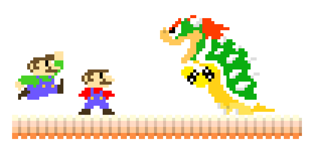 [990f01] Made a Mock-Up with the Luigi & Mario Sprites - Blook