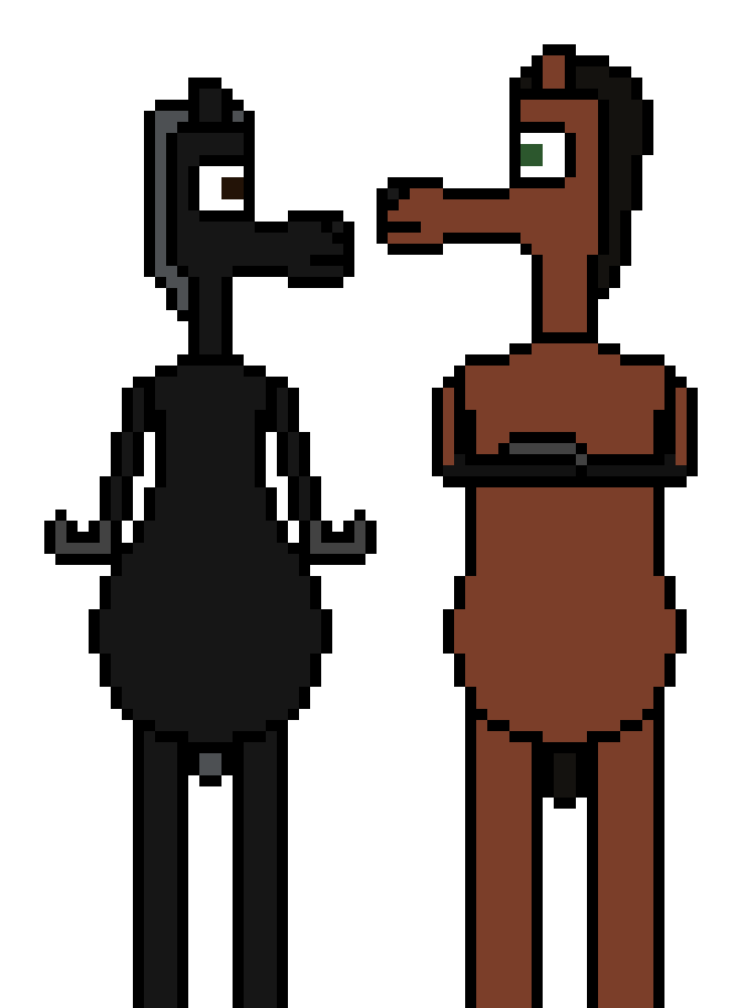 [32a849] Horse & Donkey