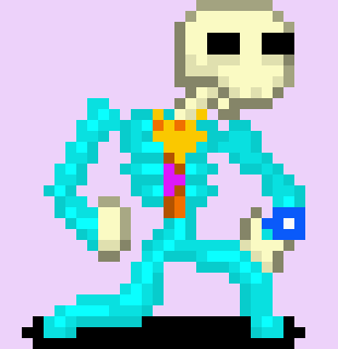 [f455be] (The affect is on his chest)