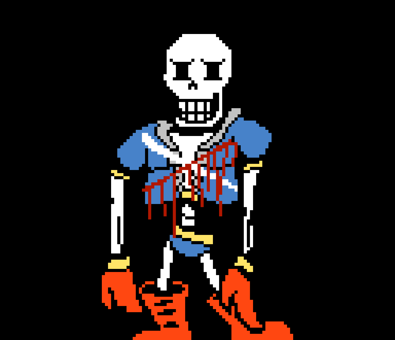 [f3ddc5] Disbelief Papyrus Phase 1 Battle Sprite.(hard mode and hurt))
