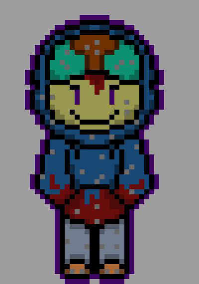 [a228fa] *He throws an orange knife covered in Blood and Dust up in the air, and catches it*