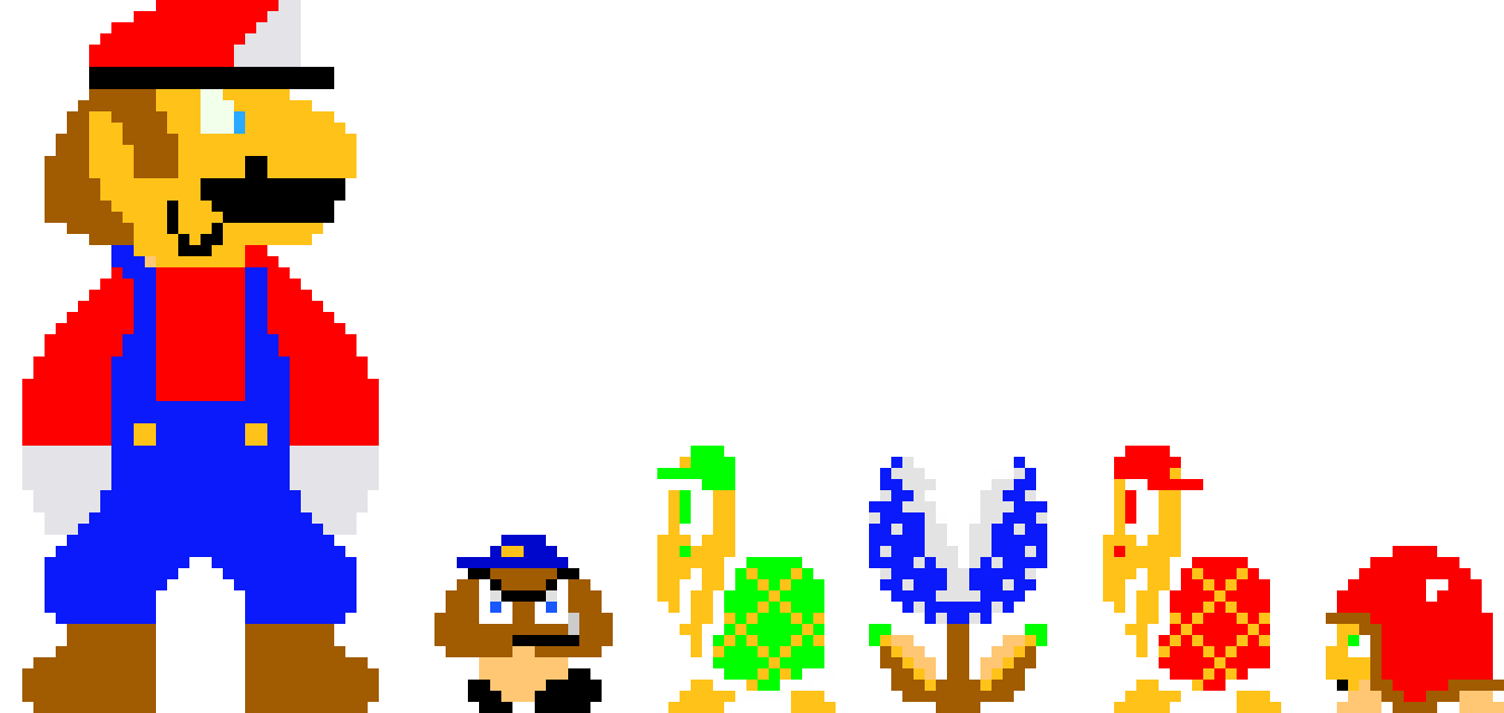 [96a313] Mega Mario and new paper mario partners.