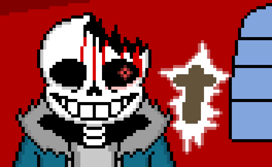 [7ce906] *(Horror summons a Cross.) STAY BACK FURRY! -HorrorTale Sans