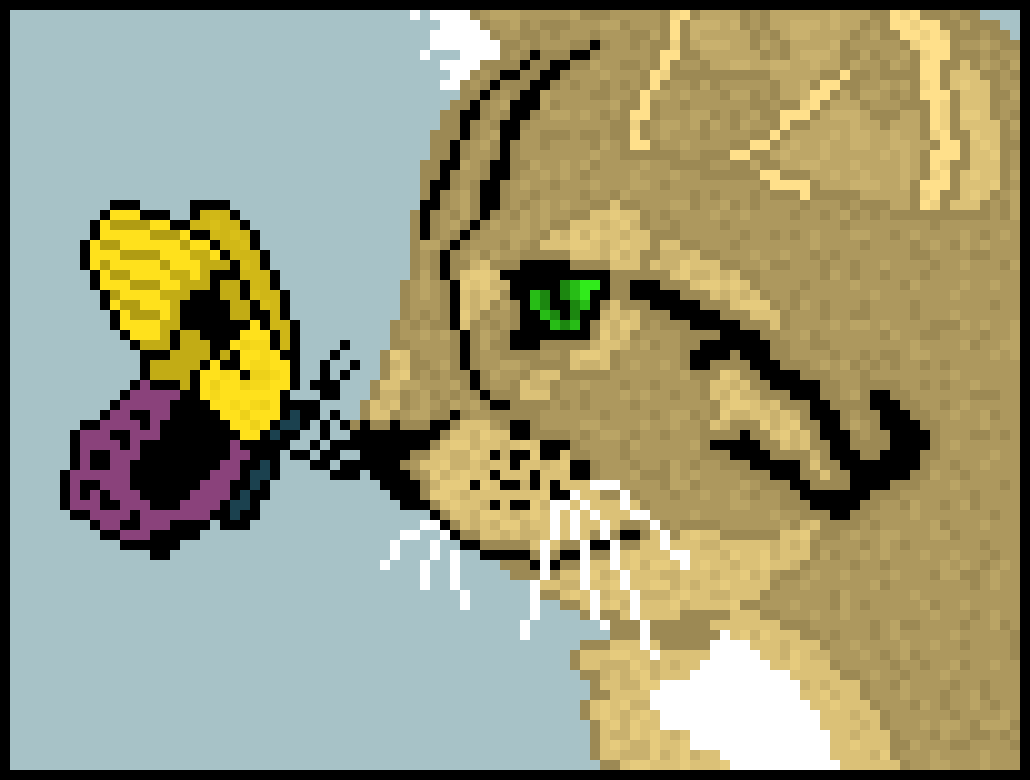 [9664c4] Cat & Butterfly