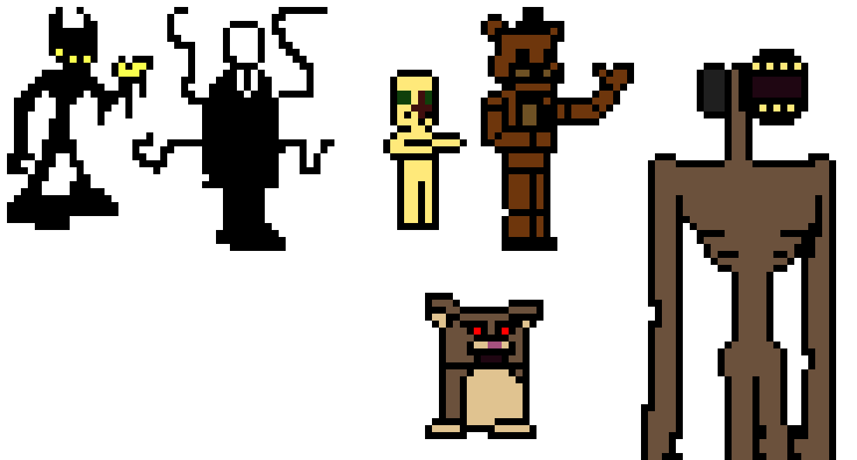 [da77dc] Pixelated Horror Game Characters
