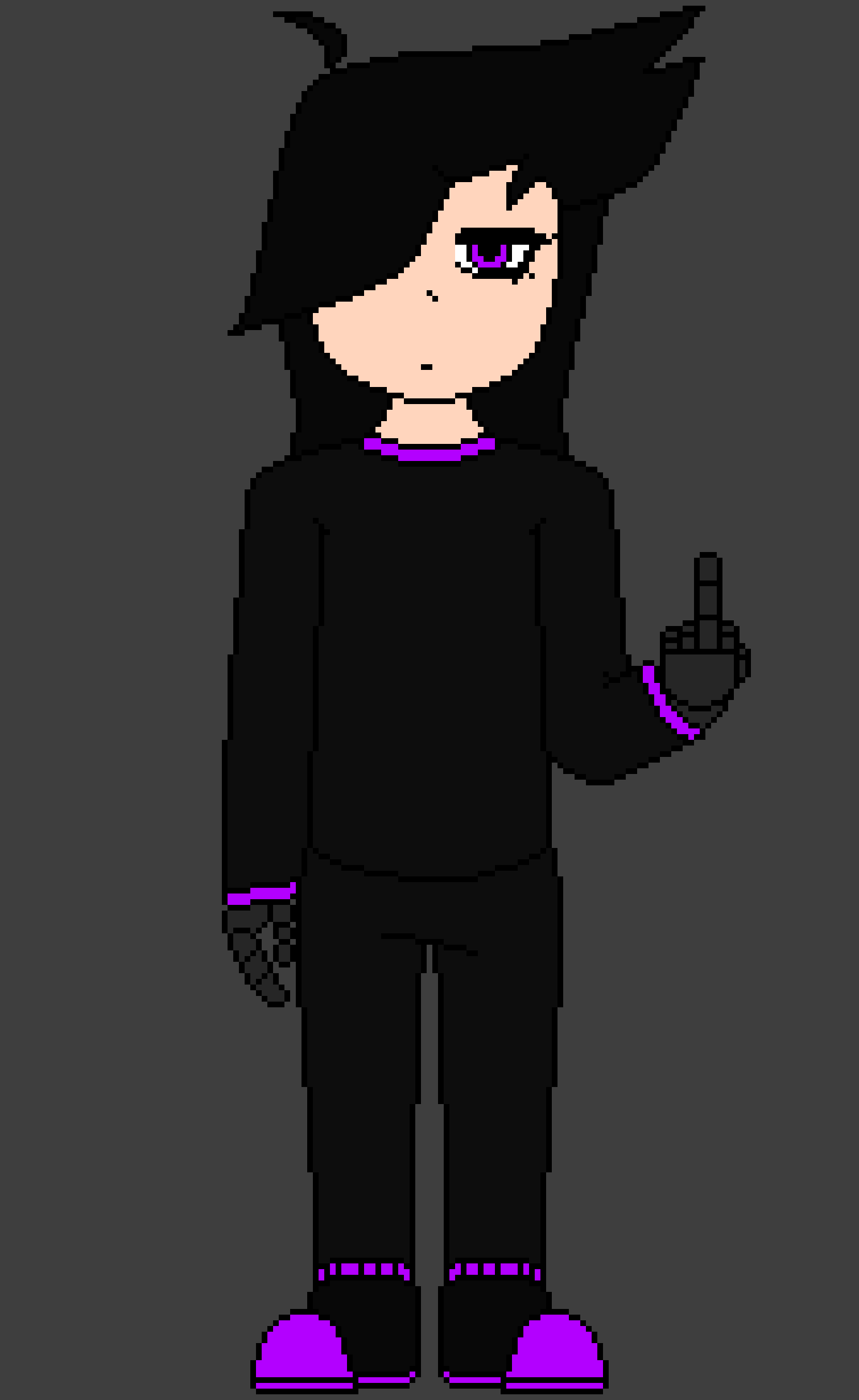 [7c30d6] (Fixed) *She turns into corrupted form then shows a middle finger to her own life before going to somewhere no one could bother her* (Because I'm leaving so cya everyone)