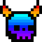 [e5ad90] rainbow demon skull