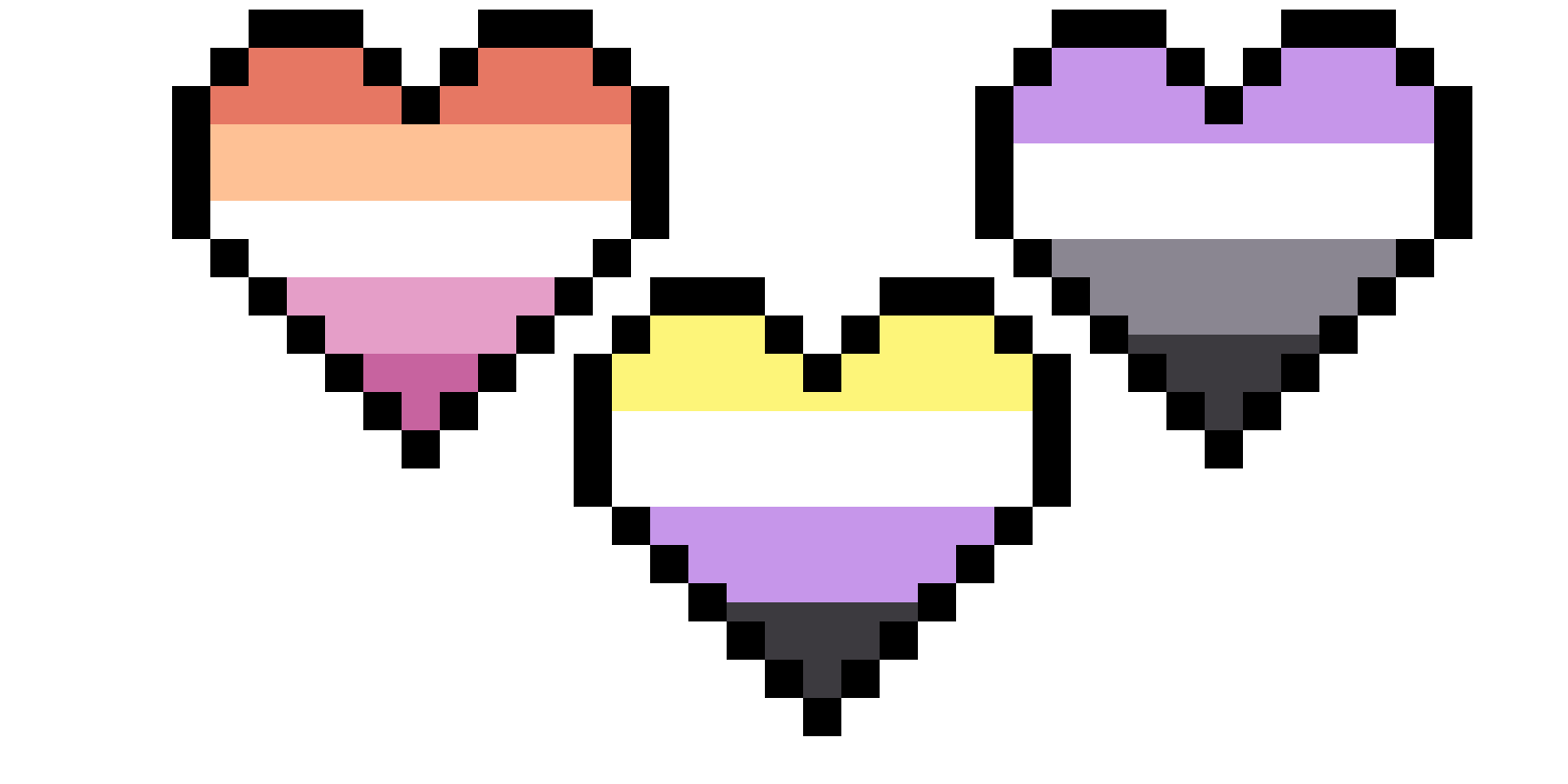 [b12a0f] lesbian, non binary, and asexual flags