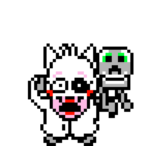 [9664c4] mangle's endo skelleton=mettaton fnaf pixel art challenge