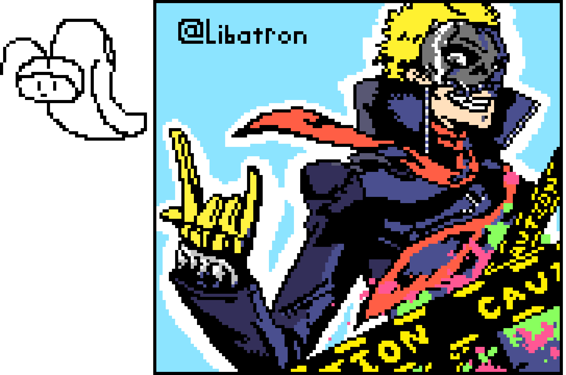 [f7c573] the shading on the all out attacks are almost completely done with just black