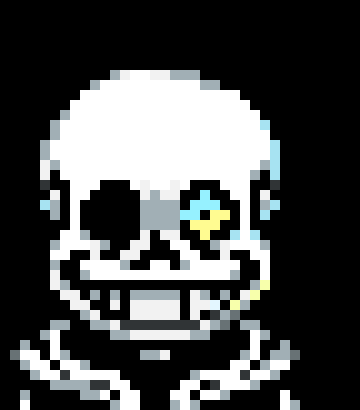 [977462] Sans: the axe attack (where there are two axe heads jummoing in the bx thing) when they cross together, they make a heart shape in the middle