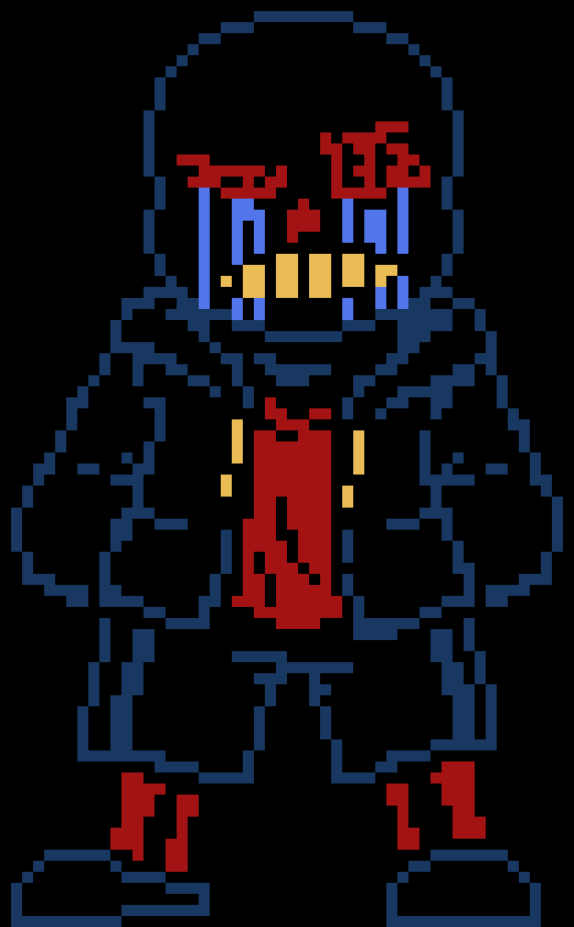 [409e02] -error starts glitching, he teleports away and summons tons of bones in the sky, he then brings them down with blue strings-