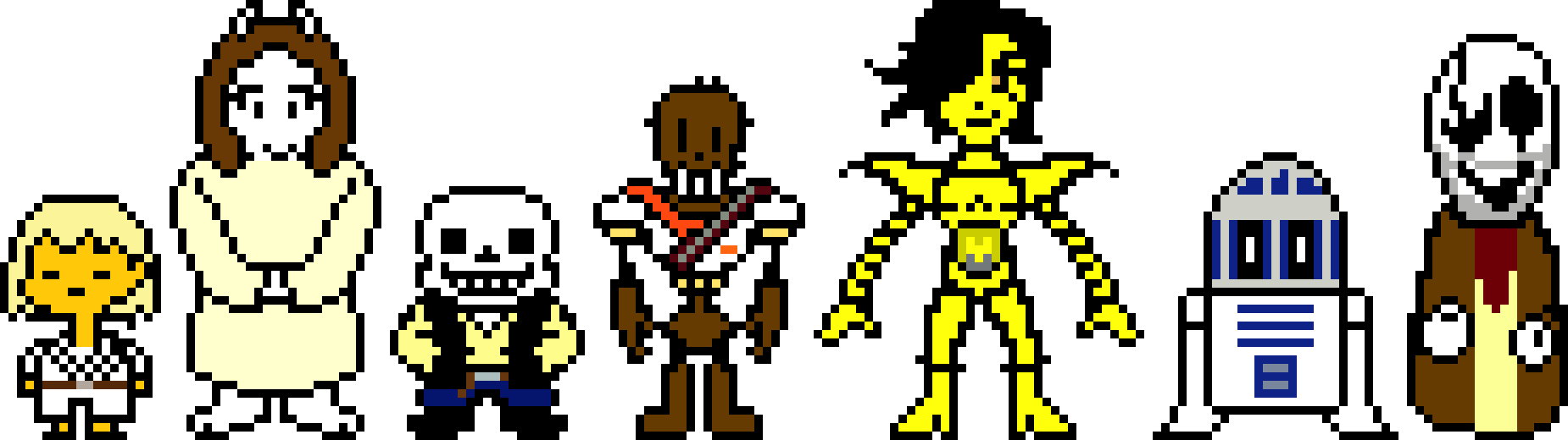 [76237e] UnderWars AU Overworld Sprites. ( Part 1 )