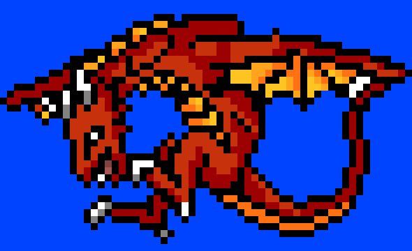 [9664c4] Pixel Art Red Dragon