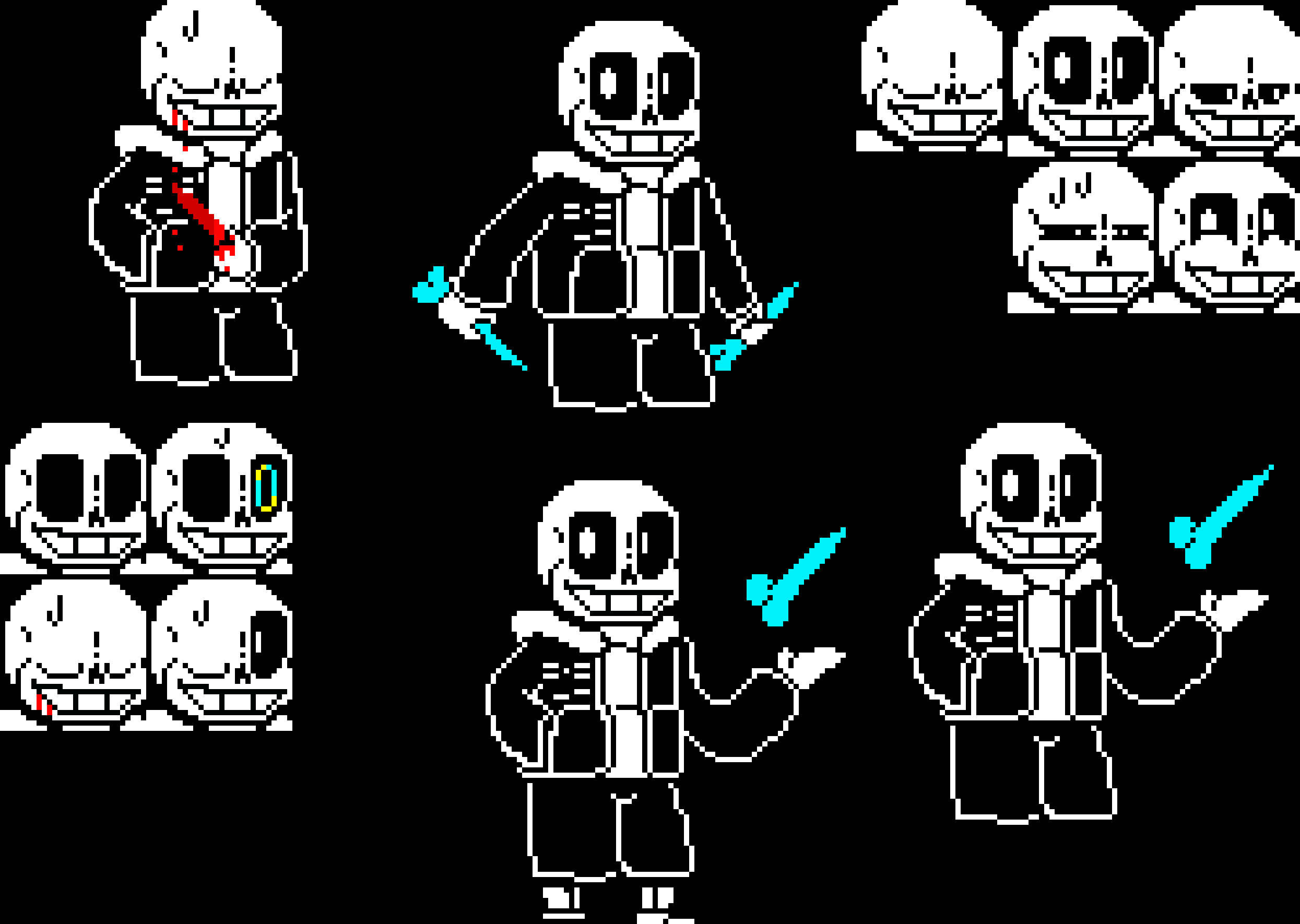 [2b9834] (ok i fixed all of my sprites)revenge sans/shadow