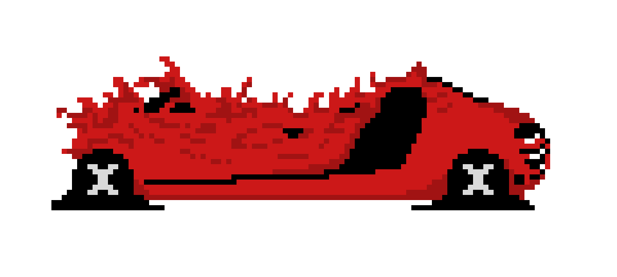 [9664c4] very Destroyed car red