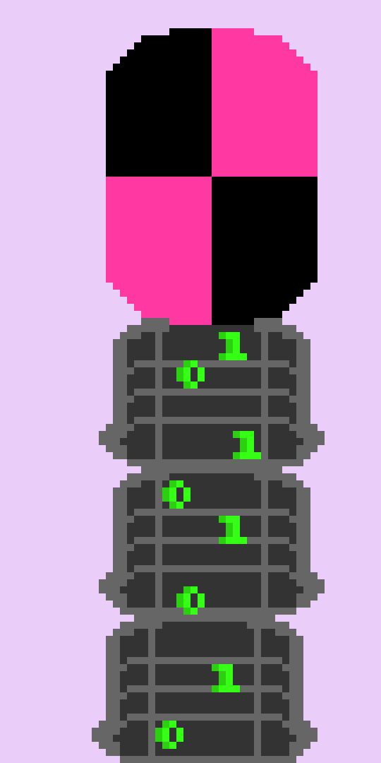 [05b0c1] *Theme Begins* *It towers over at 10 feet high. Ones and Zeros begin falling on everyone around, leaving a dark green streak in the sky as they fall*