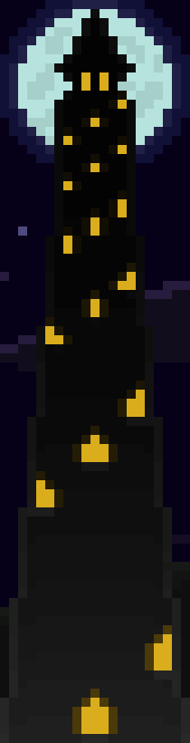 [95be89] -Oddly as you get closer to more dark, it gets... As if it`s turning to night- ... -Lights are on within the tower, so there has to be someone inside right?-