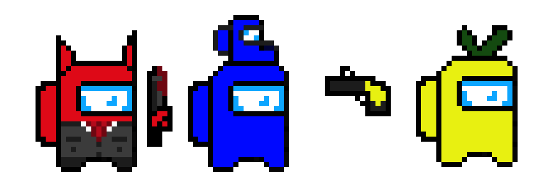 [05d87c] Scene of Dark blue witnessing 2 imposters