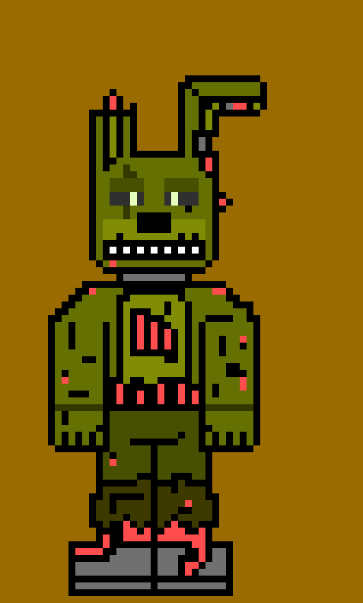 [b9de0d] i remember him. he made a papyrus sprite. also pam is dead. - springtrap the zombie (withered bonnie)