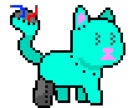 [fd7931] (Gets scared because the bullet flew out of her leg to the bullet magnet)MEOW!!-Speck