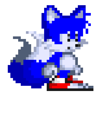 [7fb46c] the tails stay up like they are scared and goes into the shadows)