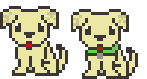 [1ff052] Buddy with and without collar