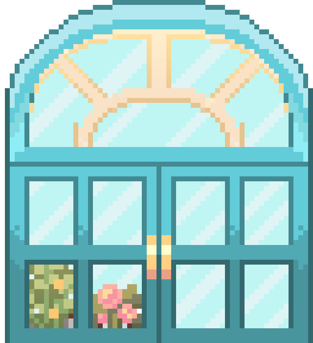 [bbafc9] GreenHouseDoorBlue2