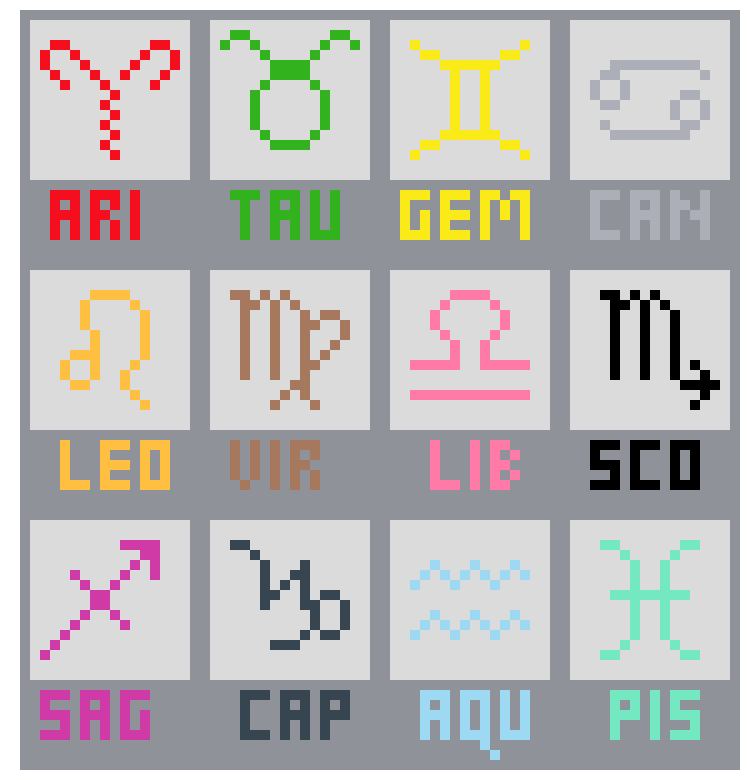 [1070ed] zodiac signs