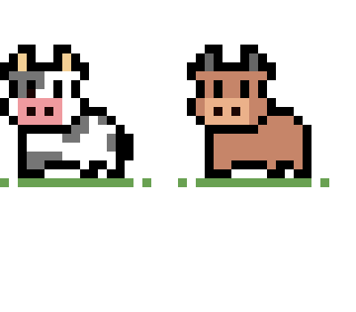 [63afd8] Cow pixel art 