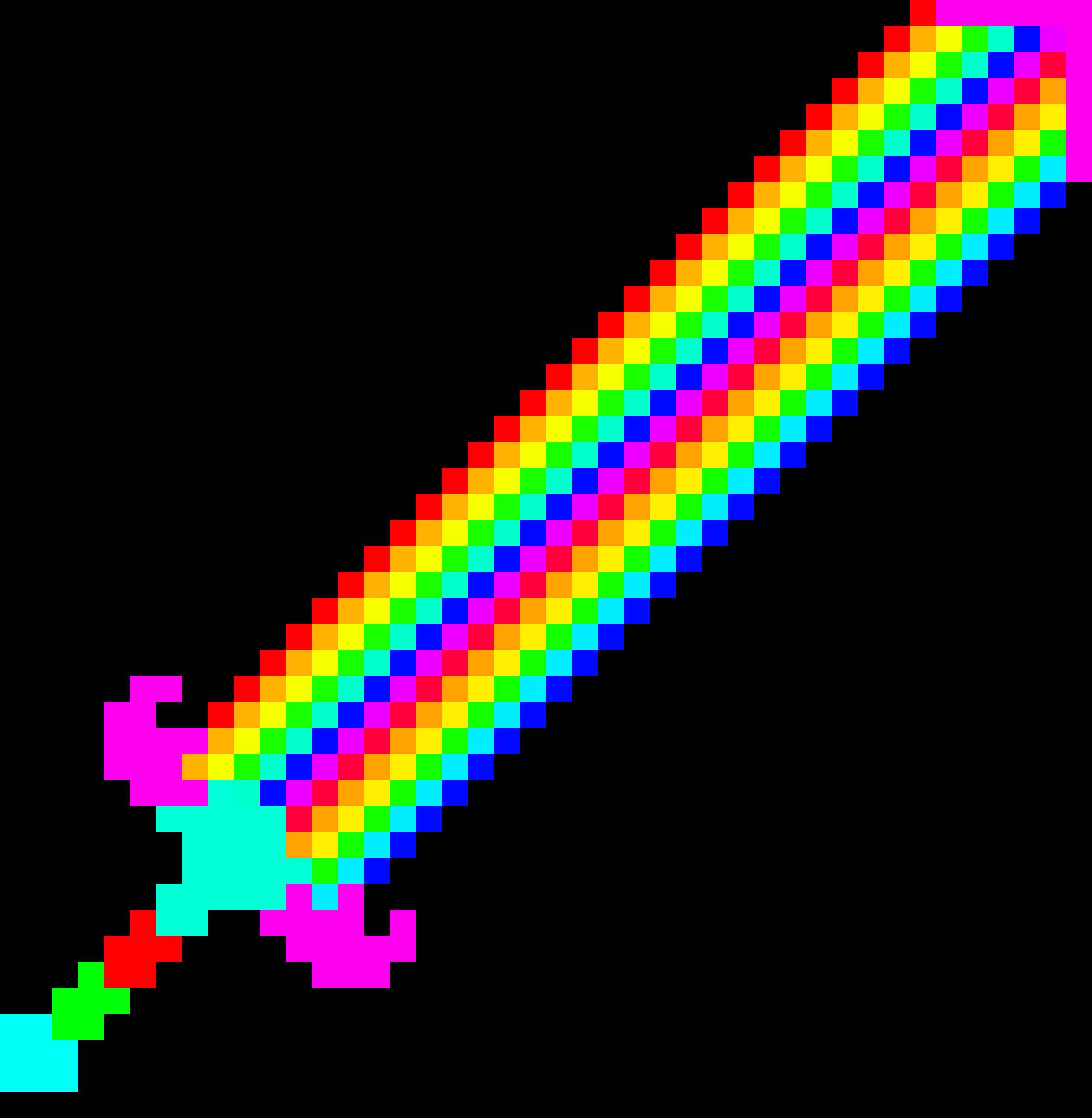 [216c0d] rainbow mega minecraft sword