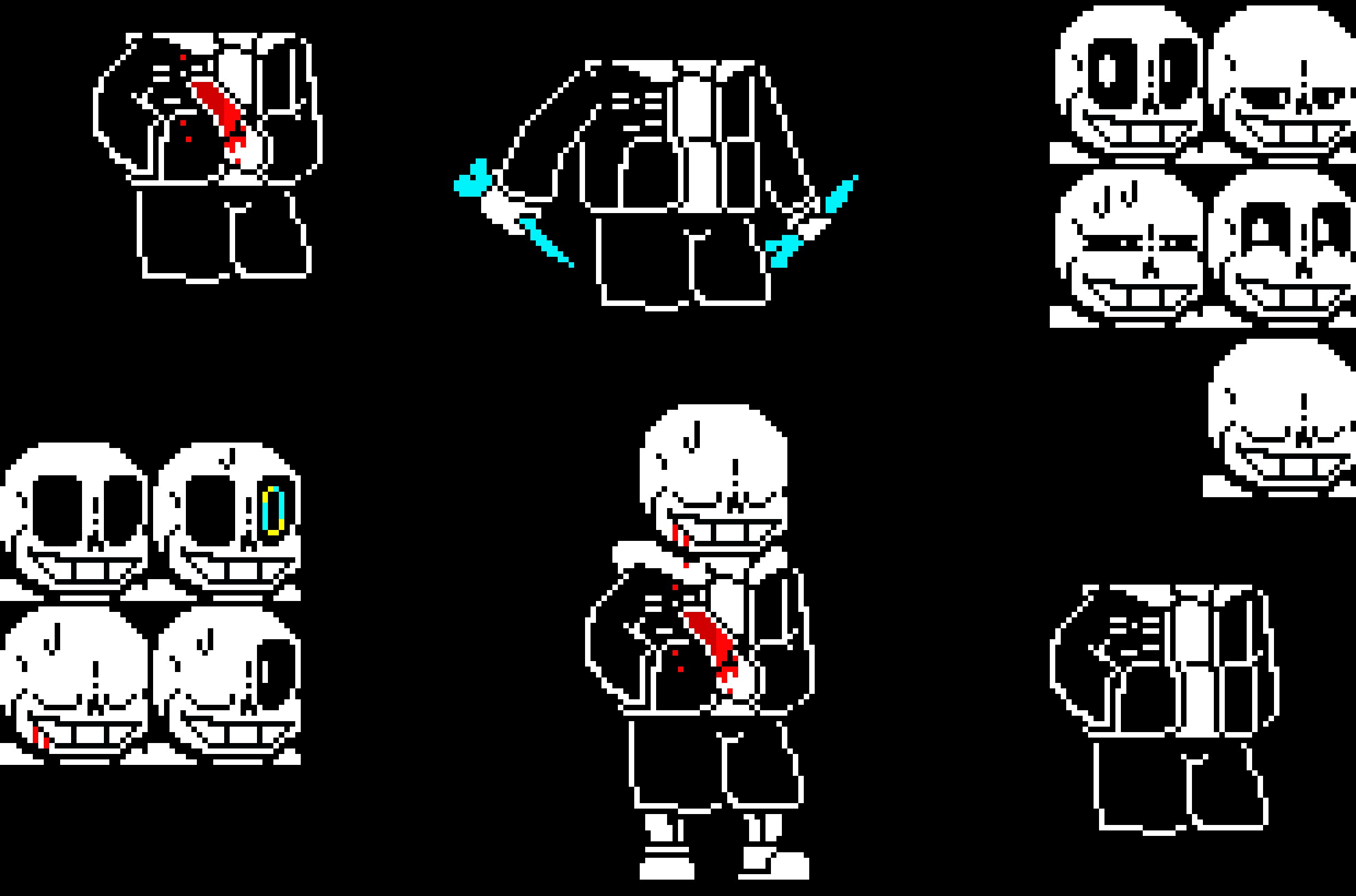 [2b9834] (i fixed my slashed sans sprite)revenge sans/shadow