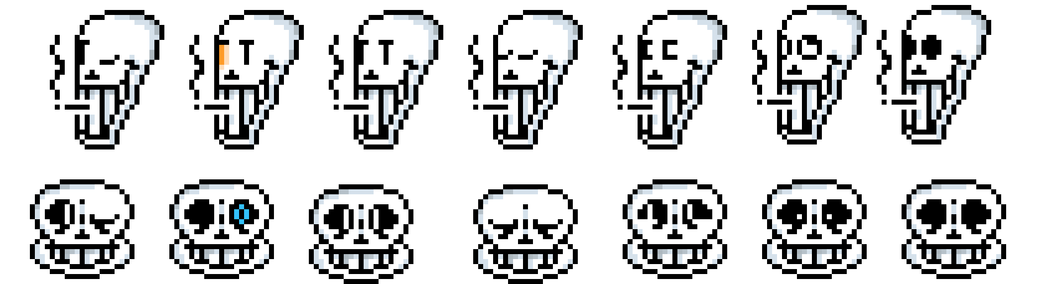 [3b64d1] Underswap papyrus and undertale sans heads