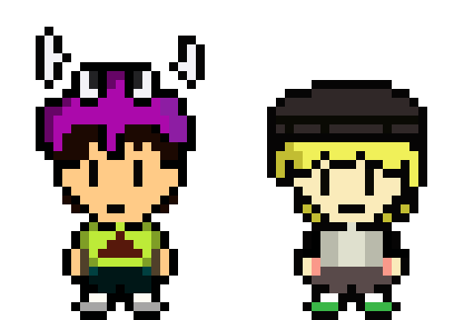 [a5e5a8] Saiko e Ycro at Earthbound style.