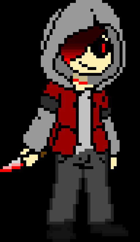 [4793a2] -dragging his knife across the trees in the woods- what to do...